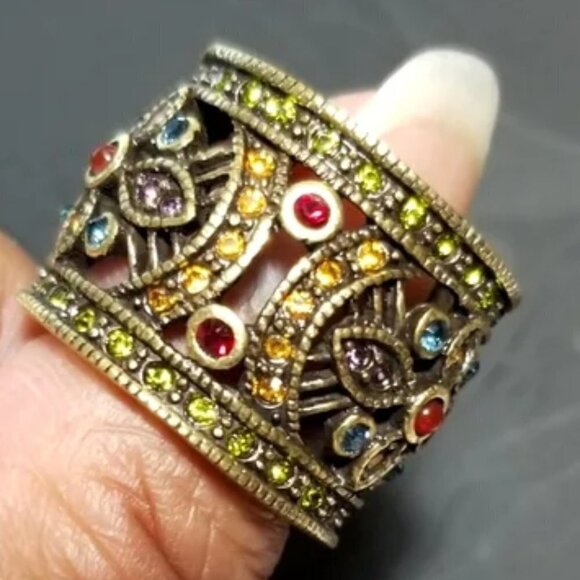 Heidi Daus Cigar Band Flower Ring - size 9 - Picture 5 of 10